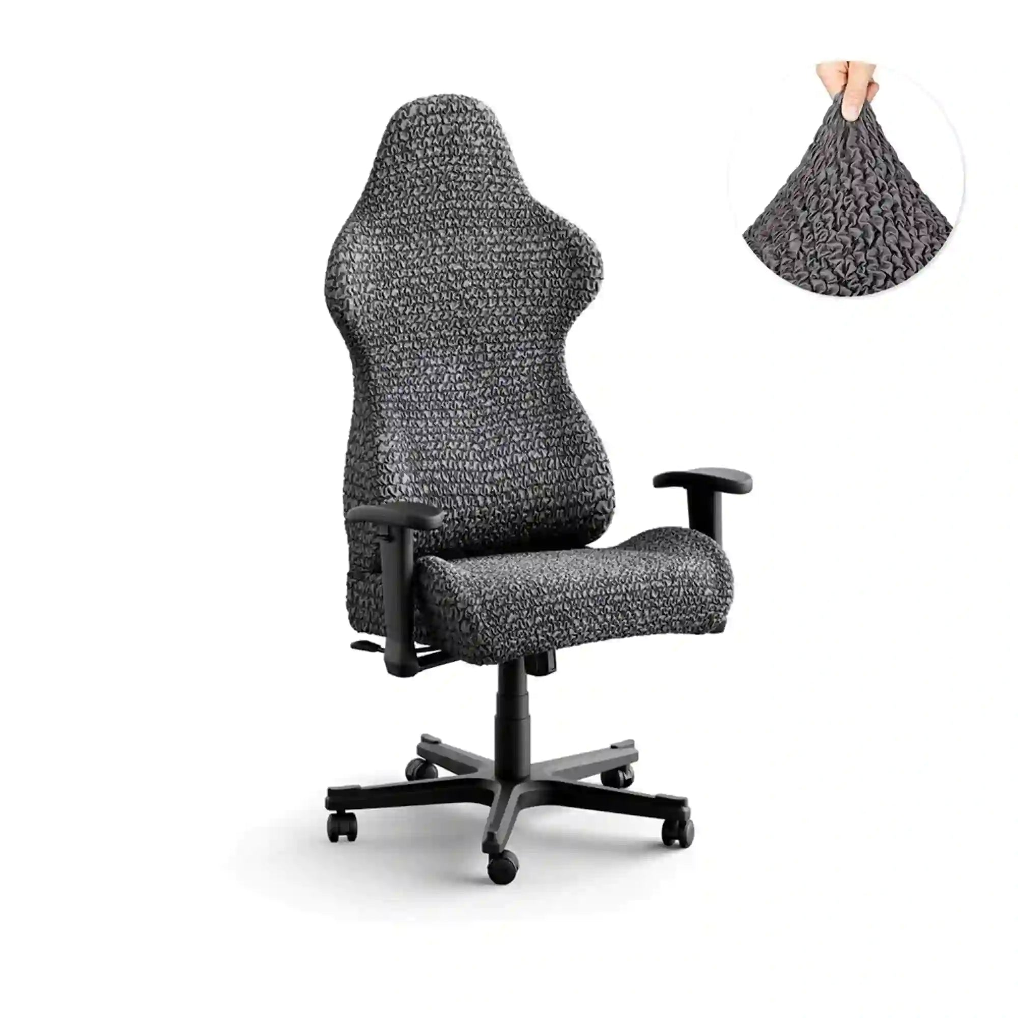 Office/ Gaming Chair Cover - Charcoal, Microfibra Collection